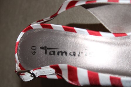 tamaris rood-witte hakken