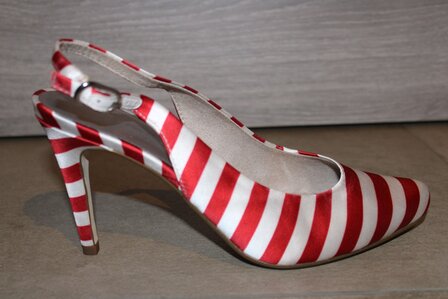 tamaris rood-witte hakken