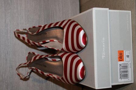 tamaris rood-witte hakken