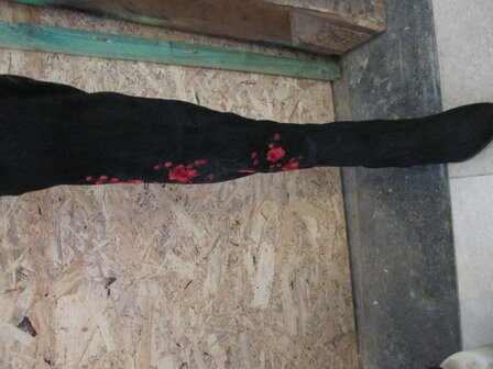 bottes longues noires avec coquelicots