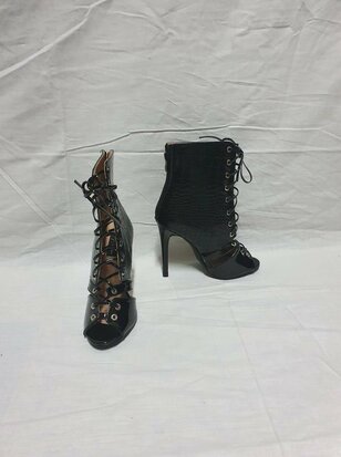 black high open heels