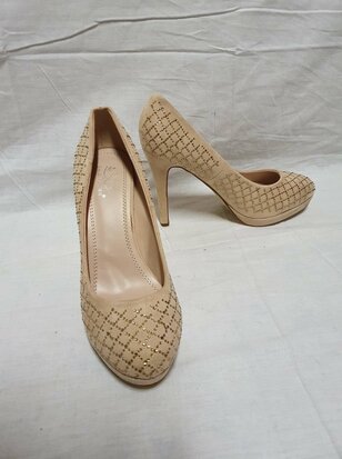 beige high heels