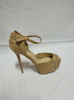 beige high heels