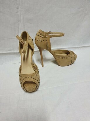 beige high heels