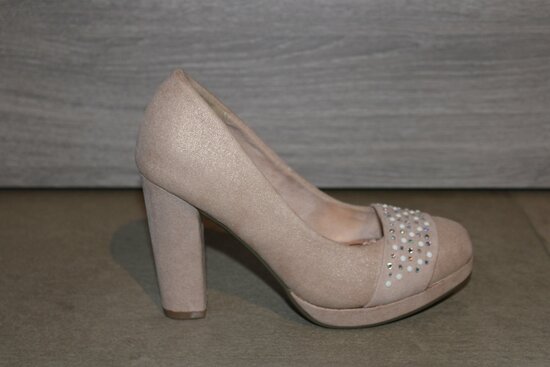 beige high heels