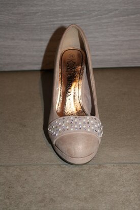 beige high heels