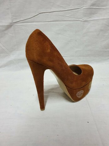 Talons aiguilles Marron avec diamants