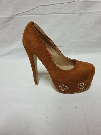 Talons aiguilles Marron avec diamants