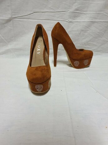 Talons aiguilles Marron avec diamants