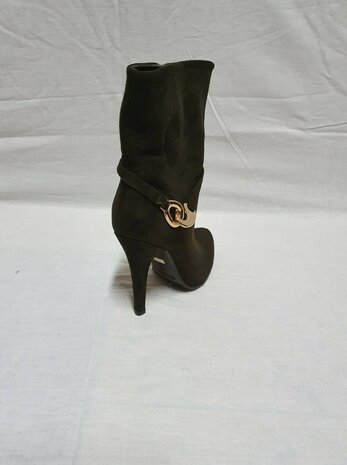 black heels with gold accents