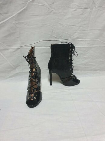 black high open heels