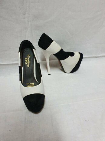 high heels schwarz und weiß
