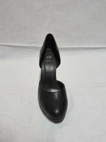 black high heels with golden heel