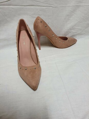 beige high heels