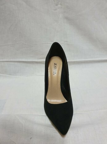black high heels with gold heel