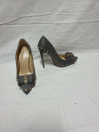 black stiletto heels with studs