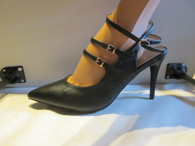 zwarte sandalen met hoge hak