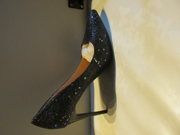 zwarte glitterhakken