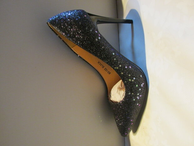zwarte glitterhakken